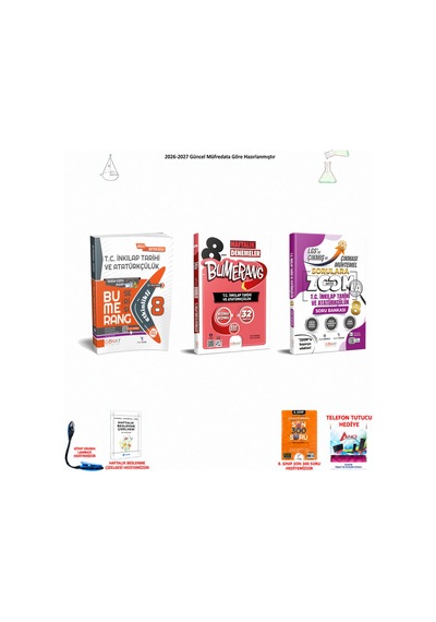 Günay 8. Sınıf Lgs İnkılap 067 300 Soru Hediyeli 3 Kitap Seti
