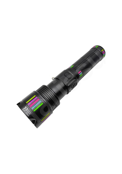 60w 6000 Lümen Şarjlı El Feneri - 2 Km Menzilli, 19200 Mah Dev Pil Kapasitesi, Zoom Özellikli Lazer Odaklı Siyah