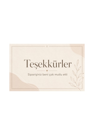 100 Adet Teşekkür Kartı 8x5 Cm Sipariş Notu, Paket İçi Müşteri Teşekkür Kartı - Bej - 023