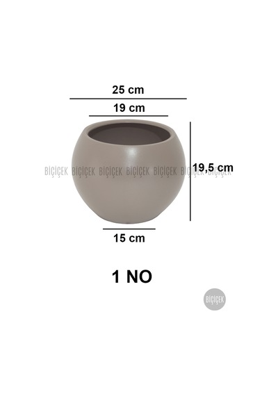 Biçiçek Küre Saksı 25 Cm Mocha