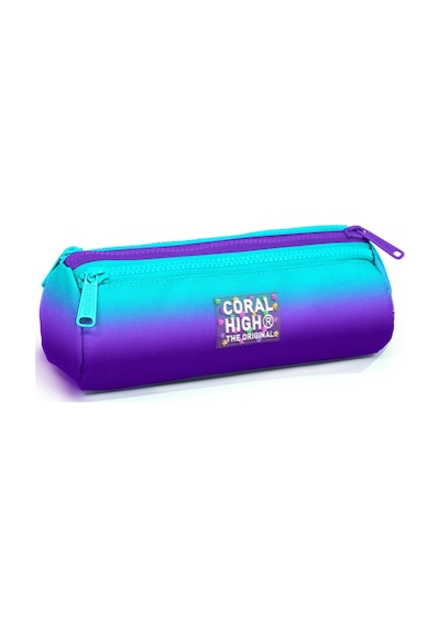 Coral High Kids Turkuaz Mor Renk Geçişli Üç Bölmeli Kalem Çantası 22063