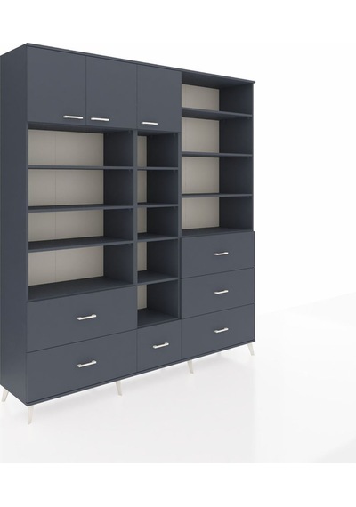 Hyperion Dolap 17 Raflı 6 Çekmeceli 3 Kapaklı 220x44x243 Antrasit-antrasit/antrasit Antrasıt/antrasıt Hyperion Dolap 17 Raflı 6 Çekmeceli 3 Kapaklı 220x44x243 Antrasit-antrasit/antrasit Antrasıt/antrasıt