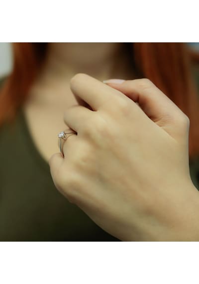 Lova D Renk 0,27 Karat Pırlanta Tektaş Yüzük - 1070046