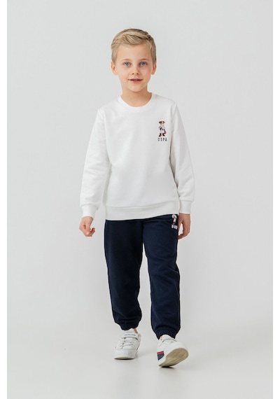 U.S. Polo Assn. Erkek Çocuk Baskılı Beyaz Uzun Kol Eşofman Takımı Us2633-c-v2 Us2633-c-v2