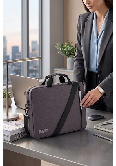 Classone Xyz Serisi Xyz-t24 15.6 Uyumlu Unisex Macbook Laptop Notebook El Ve Omuz Çantası Gri