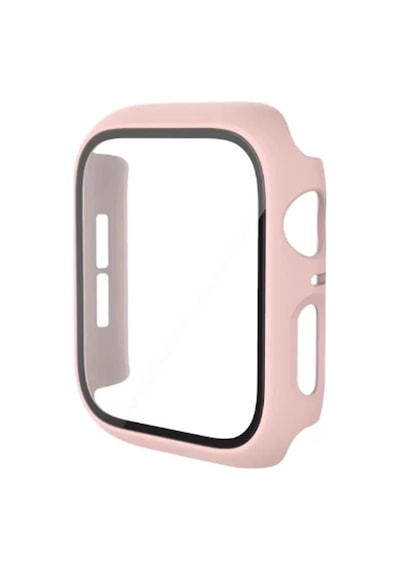 Newface Apple Watch 41mm Camlı Kasa Ekran Koruyucu - Pembe Diğer