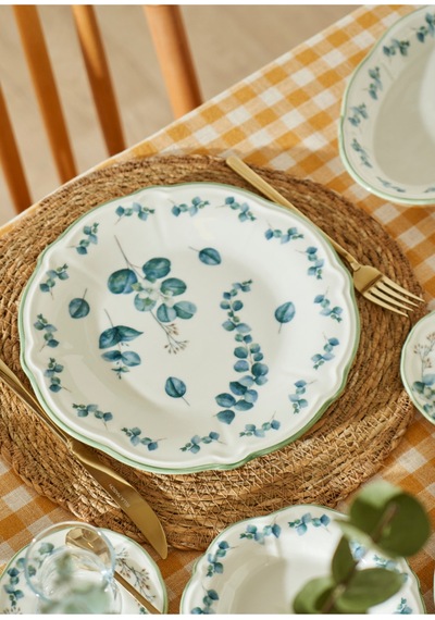 Bella Maison Ocaliptus Stoneware 52 Parça 12 Kişilik Kahvaltı Takımı Yeşil Yeşil