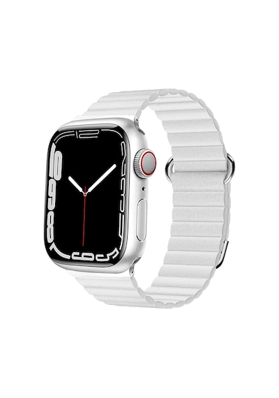 Apple Uyumlu  Watch 7 8 45 MM Kordon Mıknatıslı Magnetik Deri Kordon