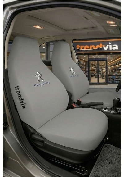 Peugeot Eski Logolu Oto Koltuk Kılıfı Ön Arka Set Penye Universal Koltuk Koruyucu Servis Kılıfı 53734019