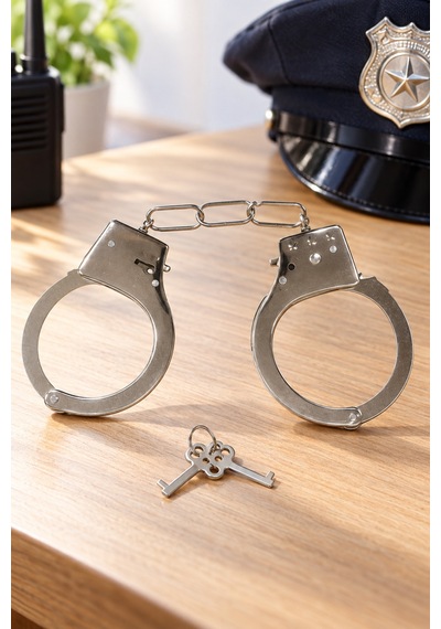 10 Adet Metal Kelepçe Oyuncak Anahtarlı Polis Kelepçesi, Açma-kapama Tuşlu, Çocuk Ve Yetişkin İçin, Silver Toy Handcuffs