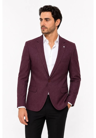Neco Giyim Erkek Dar Kesim Slim Fit Bordo Blazer Spor Ceket Bordo