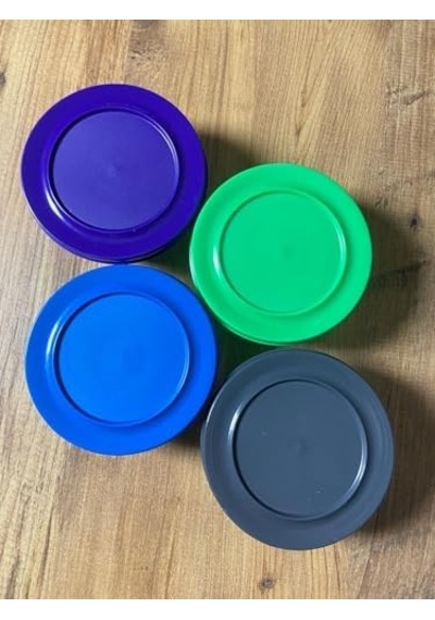 Gedik 4&apos Lü Saklama Kabı Seti, Renkli Kapaklı, Cam, 250 Cc, Gdk101