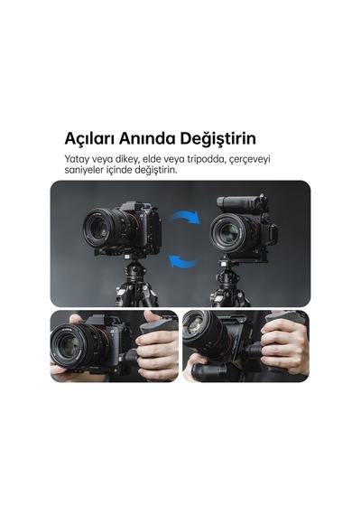 Falcam F22 F38 Quick Release L Bracket A7m4 A7s3 A7r5 Uyumlu Kamera L Braketi Siyah - C00b2976b