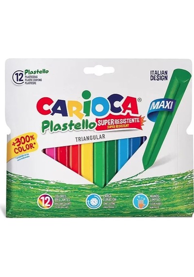 Carioca Pastel Boya Jumbo Üçgen Elle. Kir. Yıkanabilir 12 Li 42671 Çok Renkli
