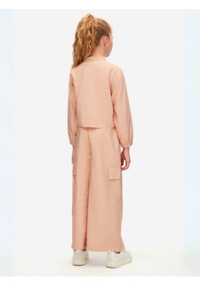 Nk Kids Kız Çocuk Rose Düğmeli Ceket-15552 Pudra