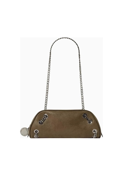 Stella Mccartney Eco Shaggy Deer Vegan Falabella, Zincir Detaylı Bowling Omuz Çantası Yeşil