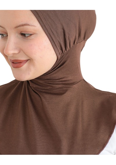 Modish Group Kadın Boyunluklu Hijab Tesettür Pratik Spor Bone - Sarı KAhverengi