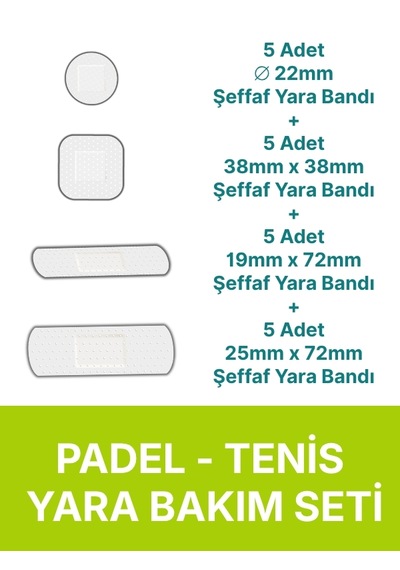 Padel & Tenis Sporcu Koruma Ve Bakım Seti 25li Kobandaj, Elastik Bandaj, Bez Flaster Ve Yara Bandı