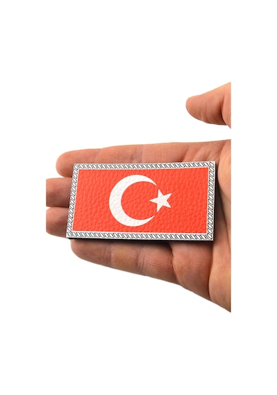 Türkiye Bayrak Dikdörtgen - Cırt - Patch - Peç - Arma - 8.5 X 4.5 Cm Kırmızı
