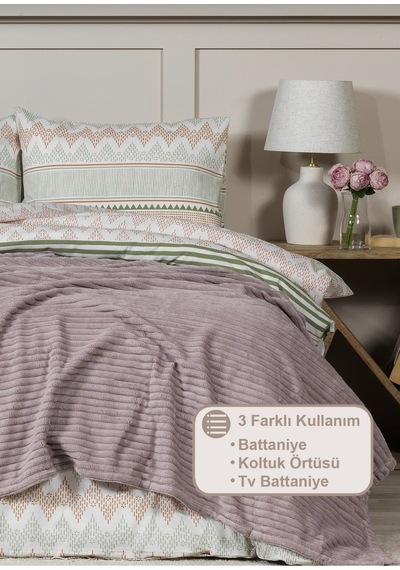Elart Çift Kişilik Battaniye Gül Kurusu