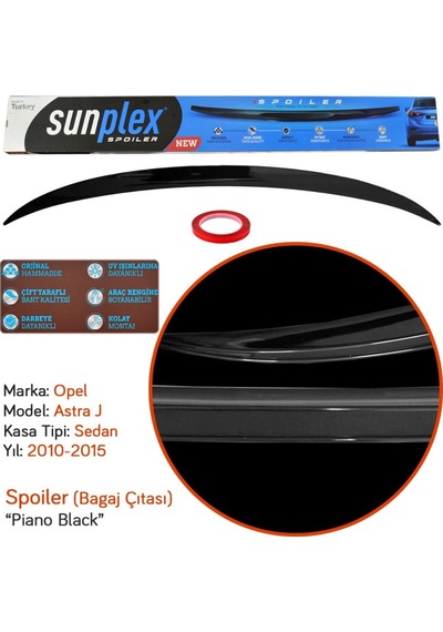 Sunplex Opel Astra J Sedan 2010-2015 Spoiler Bagaj Çıtası Piano B
