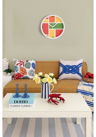 Modern Tasarım Duvar Saati - 25cm - Önü Camlı Beyaz Kasa - Sessiz Mekanizma-jh0614 Beyaz