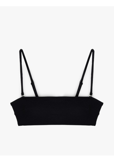 Koton Çıkarılabilir Askılı Dokulu Straplez Bikini Üstü Siyah 6sak10067mm