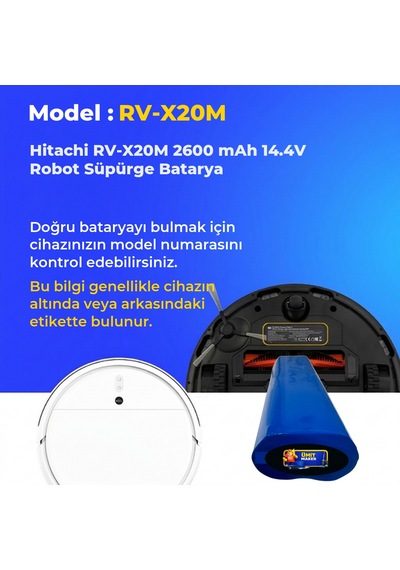 Hitachi Rv-x20m 2600 Mah 14.4v Robot Süpürge Batarya