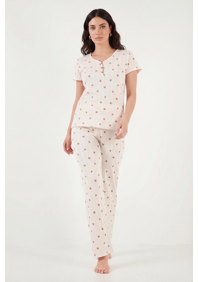 Lela Bayan Pijama Takımı 65770755 Ekru