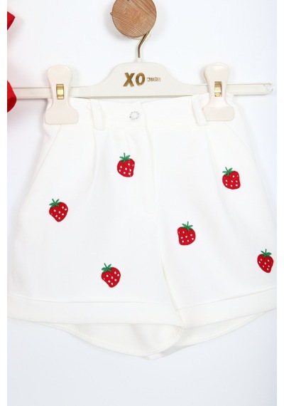 Xo Kids Kız Çocuk Şort Alt Üst Takım 2-5 Yaş 5898 Kırmızı