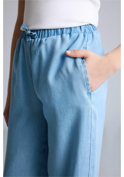 Defacto Geniş Paça Jean Pantolon Kız Çocuk G0249a826smnm63 Mavi-nm63