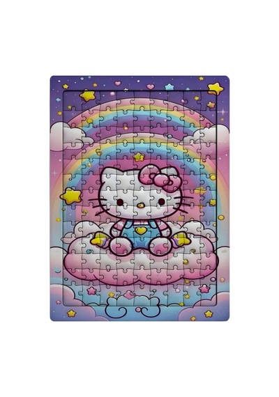 Ghostbastır Design Hello Kitty 99 Parça Ayaklı Puzzle Dekoratif Çocuk Yapbozu 061