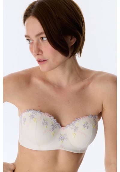 Penti Kırık Beyaz Lotus Straplez Broderie Balenli Sütyen