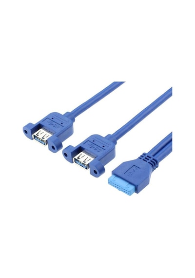 4994 Usb 3.0 19 20 Pin Dişi To 2X Anakart Panel Tipi Kablo