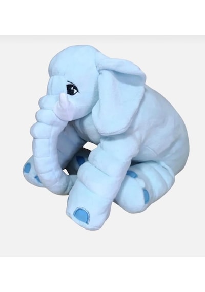 Peluş Fil 60 Cm Sevimli Konforlu: Peluş Uyku Yastığı Ve Sarılma Arkadaşı Dekoratif Oyuncak Mavi