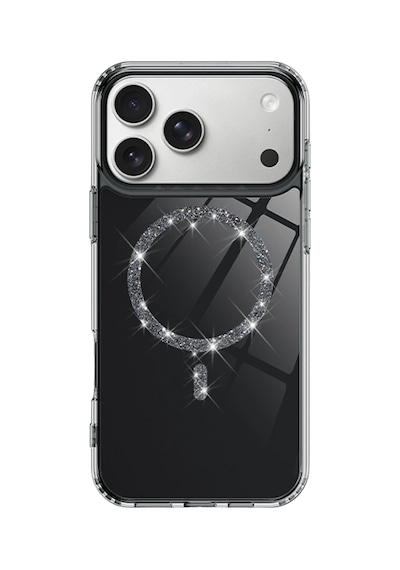 Newface - 726 - Apple iPhone Uyumlu 17 Pro Max Live Diamond Magsafe Kapak - Csmo-tex - - Siyah