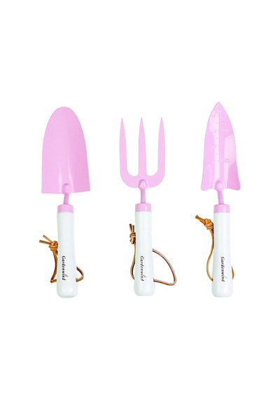 Gardenwind Pembe 3'lü Bahçe Kürek Seti - Ahşap Beyaz Saplı