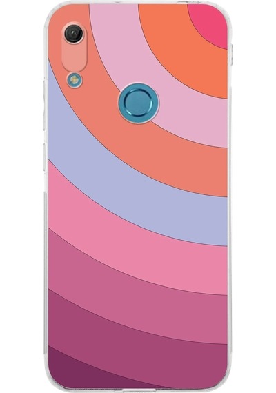 Huawei Y6 Pro 2019 Kamera Korumalı Kapak Renk Cümbüşü Tasarımlı Şeffaf Kılıf