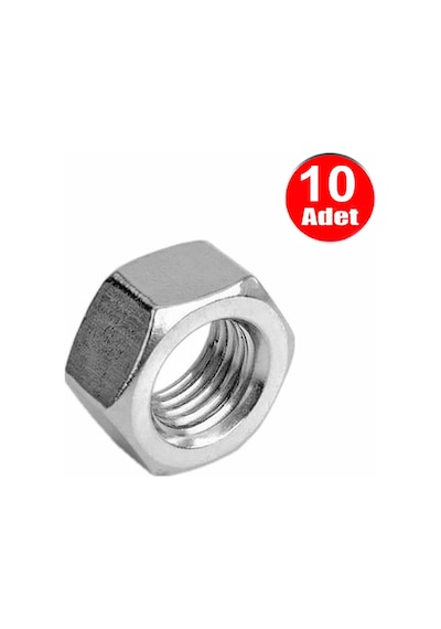 Aletçantam M10 Somun Dın 934 Beyaz Galvanizli Somun -10 Adet
