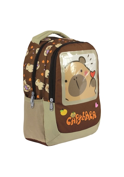 Capybara Erkek Çocuk İlkokul Okul Sırt Çantası - Kahverengi - 5209 Çok Renkli