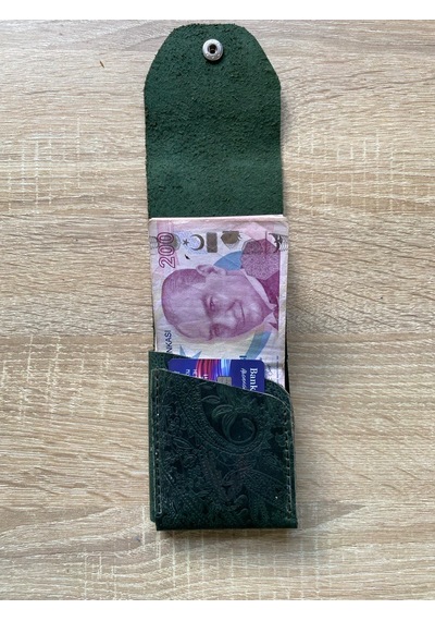 Deer Craft Stag Hakiki Deri Cüzdan Yeşil