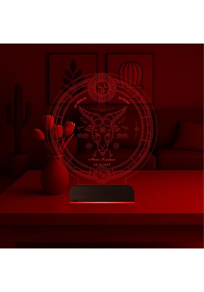 Luvivia Astroloji Oğlak Burcu Kişiye Özel 3d Lamba - Masa Gece Lambası