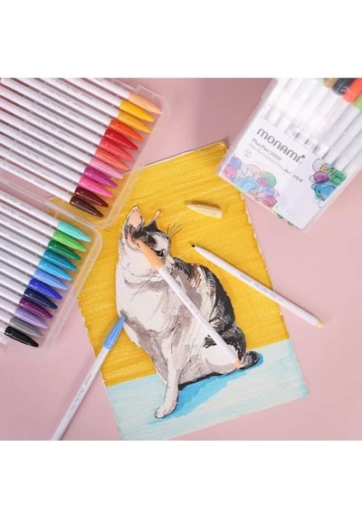 Monami 3000 Plus Pen Fine Liner Çizim Kalem Seti 48 Renk Kutulu Set Çok Renkli