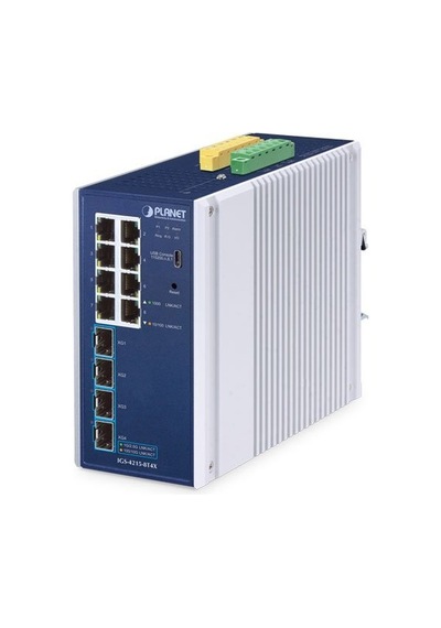 Planet Pl-ıgs-4215-8t4x 12 Port 8 Port Gigabit 4 Port Sfp 10g L2 Yönetilebilir Endüstriyel Switch