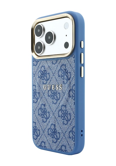 Apple iPhone Uyumlu 18 Pro Max Kılıf Guess Lisanslı M-safe  C-magnet 4g Desenli Yazı Logolu Kapak Mavi