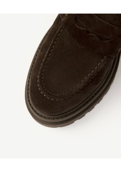 Yargıcı Kalın Tabanlı Süet Kürklü Loafer 26kkay4014x 208 Kahverengi