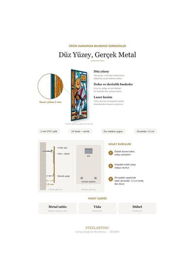 Güneş Sokağında Akordeoncu Metal Tablo 52x80 Cm Çok Renkli