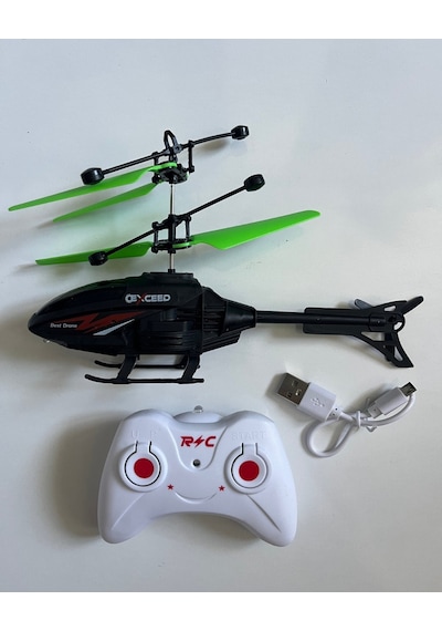 Uzaktan Kumandalı Helikopter 18 Cm Siyah Renkli