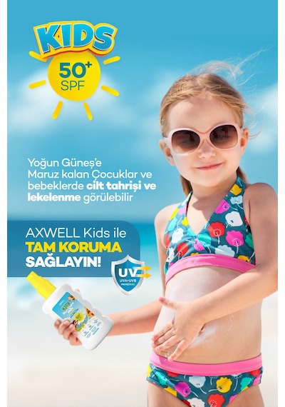 Axwell Premium Kids Güneş Bakım Sütü SPF50+ 200 ML Axwell Premium Kids Güneş Bakım Sütü SPF50+ 200 ML