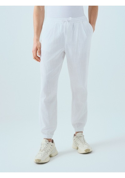 Regular Fit Erkek Pantolon Beyaz